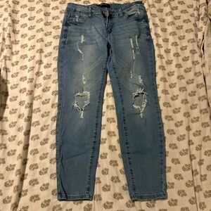 Wax Jeans Distressed Ankle Jeans